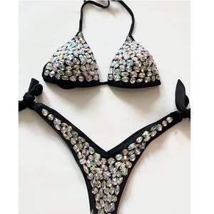 Diamond Rhinestone Bling Brazilian Bikini Large